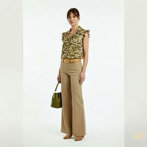 Vintage Epogee Sleeveless Collared Silk Blouse in abstract print Size S